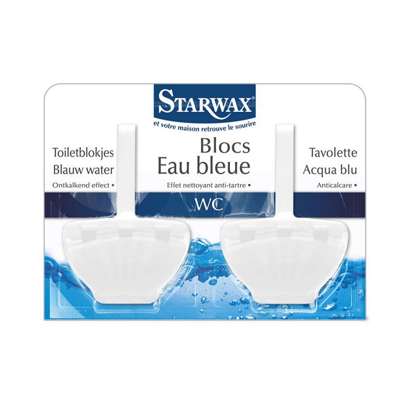 Blocs cuvettes wc eau bleue 2x40gr - STARWAX - Entretien des WC - BR-032499