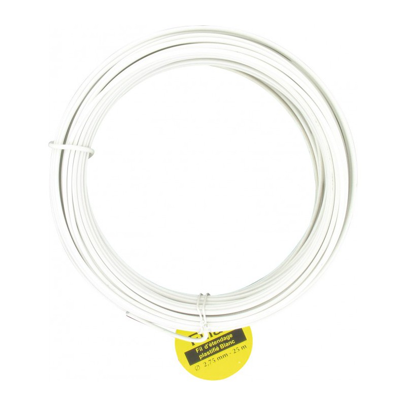 Corde à  linge - Fil plastique blanc - Diamètre 2,75 mm - FILIAC - Séchage du linge - BR-053552