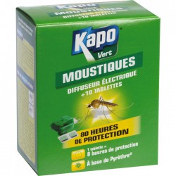 Émanateur électriques anti-moustiques + 10 tablettes - KAPO - Insectes volants - BR-304892