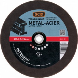 Disque abrasif à  moyeu plat métaux ⌀ 300mm x 2.5 mm - alésage 25.4 mm - SCID - Disque - BR-869851