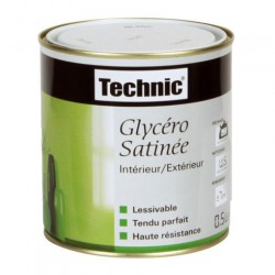 Laque glycéro Satin - 0.5 L - Noir - TECHNIC - Peintures - DE-124057