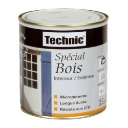 Peinture spéciale bois microporeuse - 0.5 L - Bleu marine - TECHNIC - Peintures - DE-124446