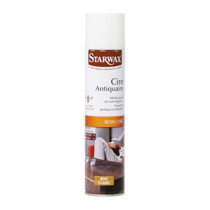 Cire Antiquaire Aerosol Bois Clair 300 ml - STARWAX - Entretien du bois - BR-492272