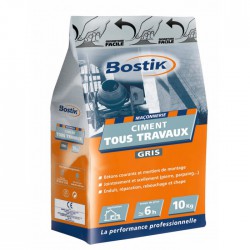 Ciment tous travaux - Gris - 10 Kg - BOSTIK - Ciment et Plâtre - BR-601556