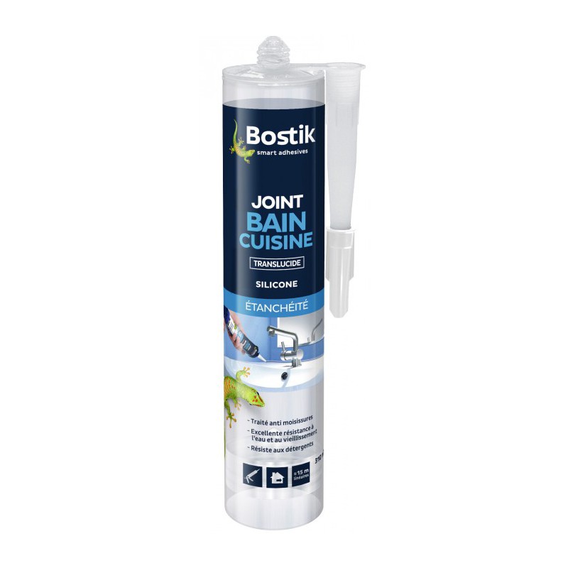 Mastic pour joint Bain / Cuisine - 310 ml - Translucide - BOSTIK - Mastic sanitaire - BR-125128