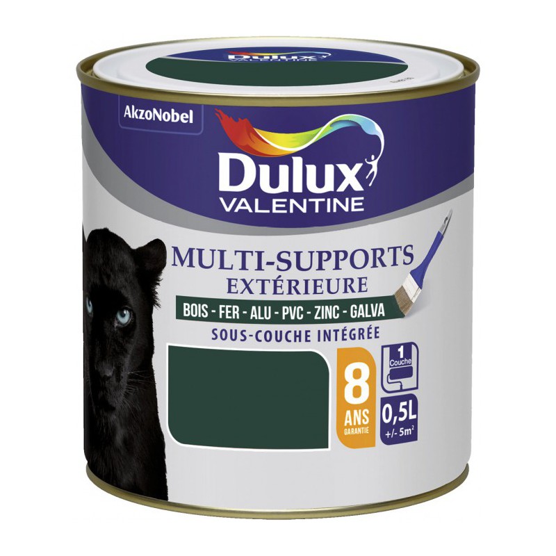 Peinture multi-supports extérieure - Satin - 0.5 L - Vert pays basque - DULUX VALENTINE - Peintures - DE-424535