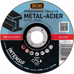 Disque à  tronçonner métaux - Usage fréquent - 125 x 2.5 mm - SCID - Disque - BR-869827