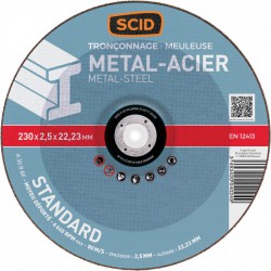 Disque à  tronçonner standard - Métaux - Diamètre 230 mm - SCID - Disque - BR-671510