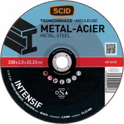 Disque à  tronçonner métaux - Usage fréquent - 230 x 2.5 mm - SCID - Disque - BR-869828