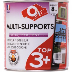 Peinture satinée multi-supports TOP3 - 2.5 L - Bordeaux - OXI - Peintures - BR-415504