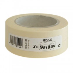 Adhésif de masquage lisse - Lot de 2 - 50 m x 25 mm - Ruban masquage / protection - BR-144510