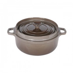 Cocotte ronde en fonte - D: 28 cm - taupe de INVICTA - Accueil - DE-293340