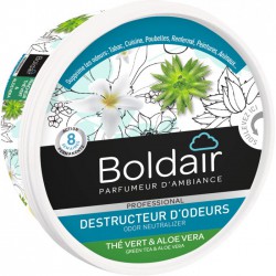 Destructeur d'odeur - Thé vert / Aloé véra - Gel solide 300 gr - BOLDAIR - Désodorisant - BR-608163