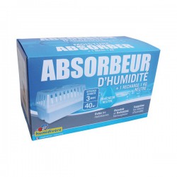 Absorbeur d'humidité + 1 recharge 1 Kg - 40 mÂ² - Entretien salle de bain - DE-362830