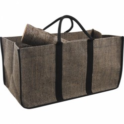 Sac à  bûches en jute plastifié - 65 cm - AUBRY GASPARD - Accessoires cheminée / poêle - DE-582114