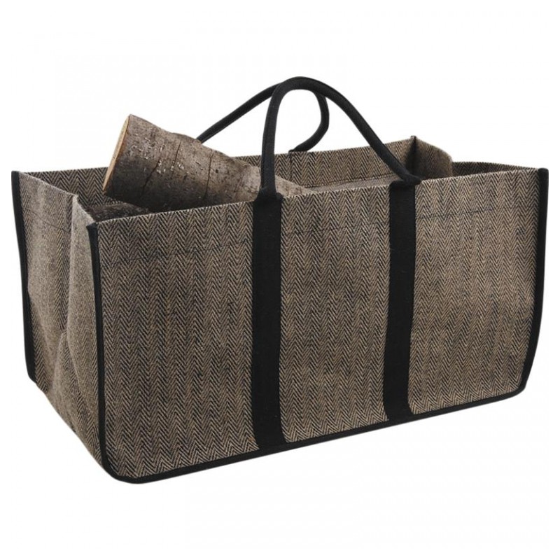 Sac à  bûches en jute plastifié - 65 cm - AUBRY GASPARD - Accessoires cheminée / poêle - DE-582114