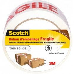 Ruban adhésif d'emballage marquage Fragile Scotch - 66 m - Ruban emballage - BR-470141