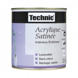 Peinture acrylique satinée - 0.5 L - chocolat - TECHNIC - Peintures - DE-425348