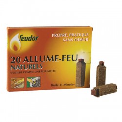 Allumes feux naturel - x 20 - FEUDOR - Cheminées / Poêles / Chauffage - BR-150895