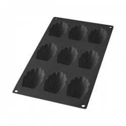 Moule gourmet 9 madeleines - silicone, noir de LÉKUÉ - Moules - DE-589614