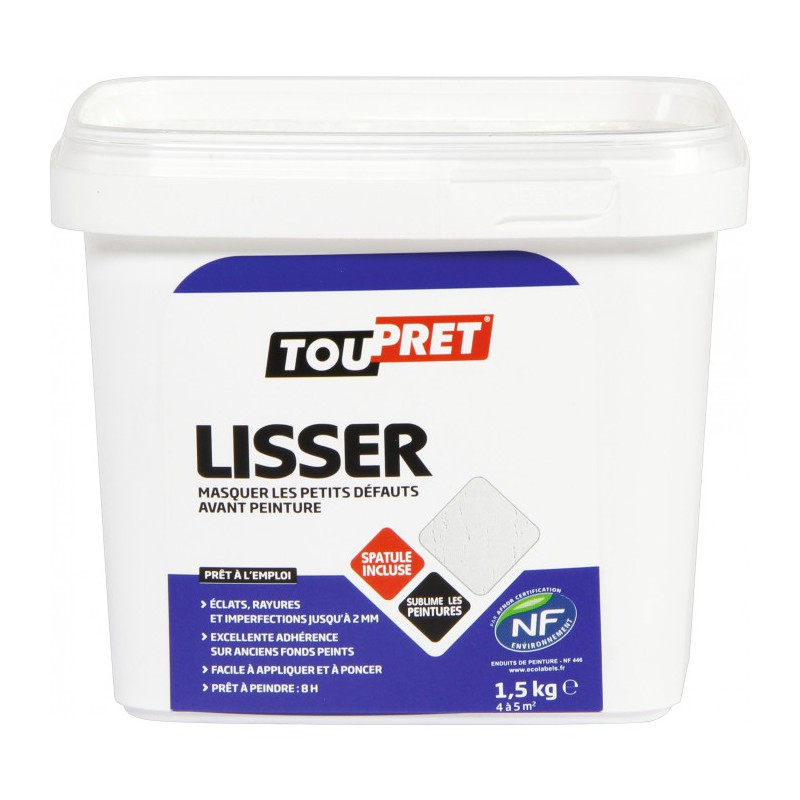 Enduit pâte de lissage - 1.5 Kg - TOUTPRET - Enduit de lissage - BR-565454