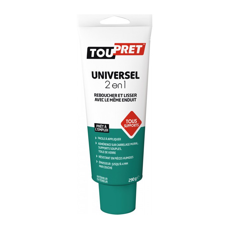 Enduit pâte universel 2 en 1 - 290 Grs - TOUTPRET - Enduit universel / Multi-usages - BR-616104