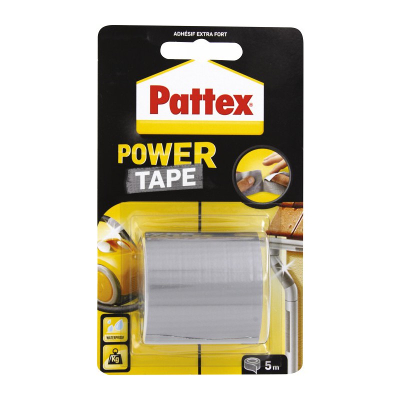 Adhésif super puissant Power tape Power Tape - Gris - Longueur 5 m - Ruban adhésif fixateur - BR-603916