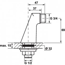 Raccord colonnette pour Grotherm 1000/2000/3000 - GROHE - Raccords pour robinetterie - SI-625003