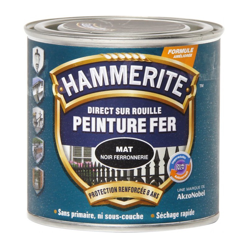 Hammerite - Peinture mat ferronerie - 250 ml - Peintures - BR-700498