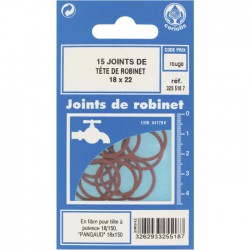 Joint en fibre pour tête de robinet - ⌀18 x 22 mm - Lot de 18 - GRIPP - Joint fibre de tête de robinet - BR-547964