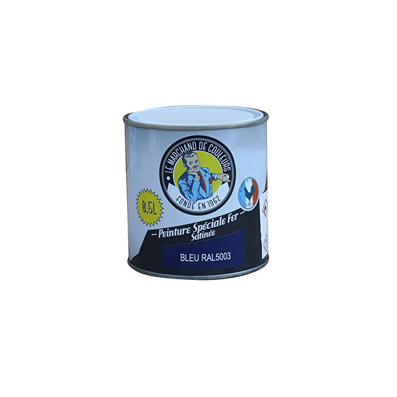 Peinture Spécial Fer - Satinée - Bleu - 0.5 L - ONIP - Peintures - MC70191