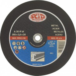 Disque abrasif à  moyeu plat métaux ⌀300mm alésage 25,4mm - SCID - Disque - BR-869849