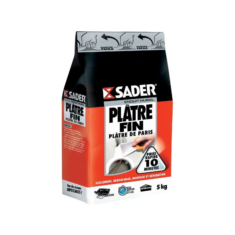 Plâtre fin en sac 5 Kg - SADER - Ciment et Plâtre - DE-138693