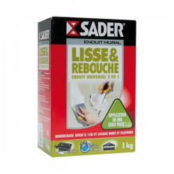 Enduit lisse et rebouche - Universel 2 en 1 - 1 Kg - SADER - Enduit de lissage - DE-221523