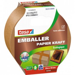 Ruban adhésif emballer papier kraft - 20 mètres - Marron - Ruban emballage - BR-767586