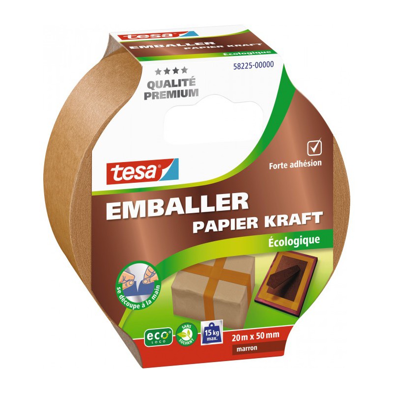 Ruban adhésif emballer papier kraft - 20 mètres - Marron - Ruban emballage - BR-767586