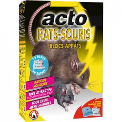 Raticide / Souricide - Blocs appâts - 240 Grs - ACTO - Rongeurs - BR-676988