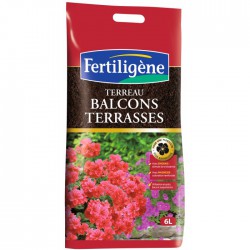 Terreau balcons et terrasses - 6 L - FERTILIGENE - Terreau - BR-131399