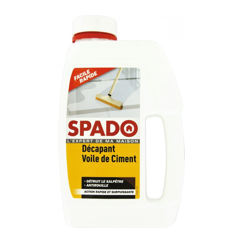 Décapant chantier - Voile de ciment - 1 L - SPADO - Solvant / Graisse - BR-419303