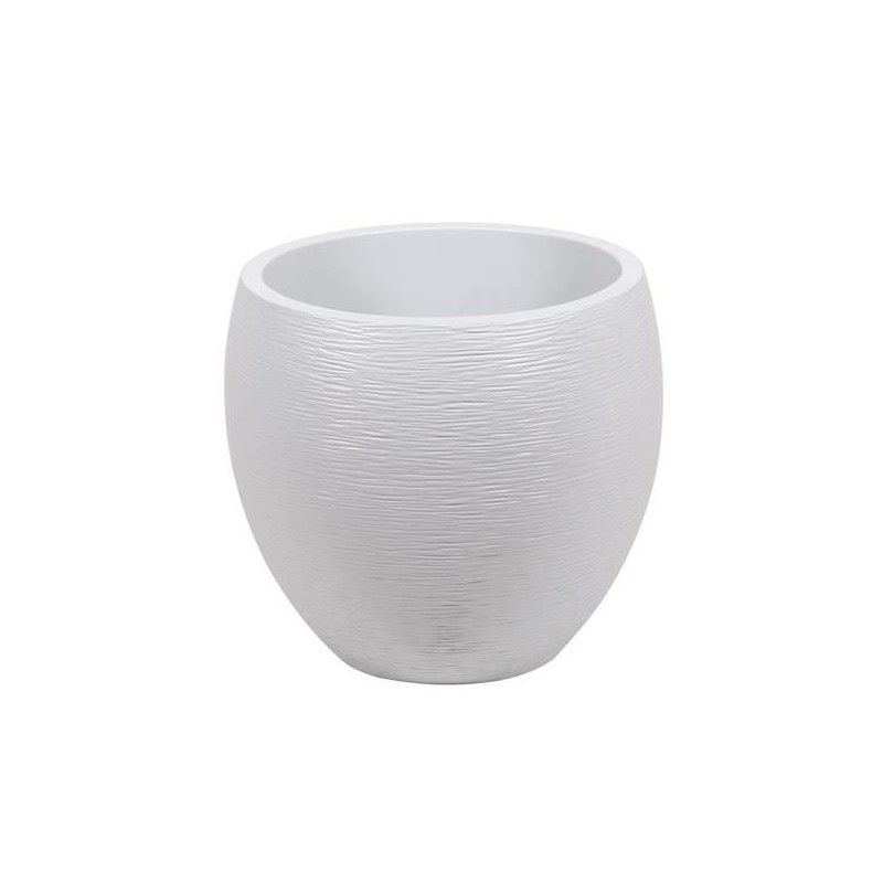 Pot en plastique - EGG Graphit - 46 L - Blanc cérusé - EDA - Pots ronds - BR-921370