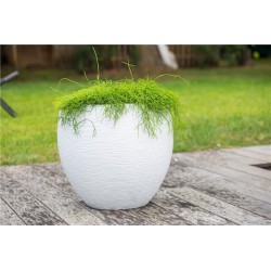 Pot en plastique - EGG Graphit - 46 L - Blanc cérusé - EDA - Pots ronds - BR-921370