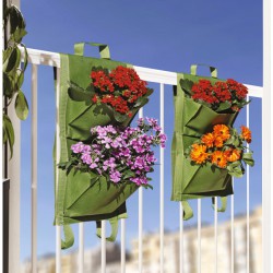 Jardin vertical - 4 poches - Vert - Lot de 2 - CATRAL - Jardinières et suspensions - BR-412438