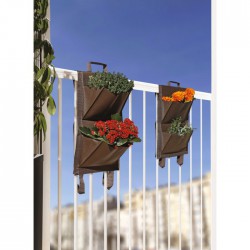 Jardin vertical - 4 poches - Marron - Lot de 2 - CATRAL - Jardinières et suspensions - BR-412439