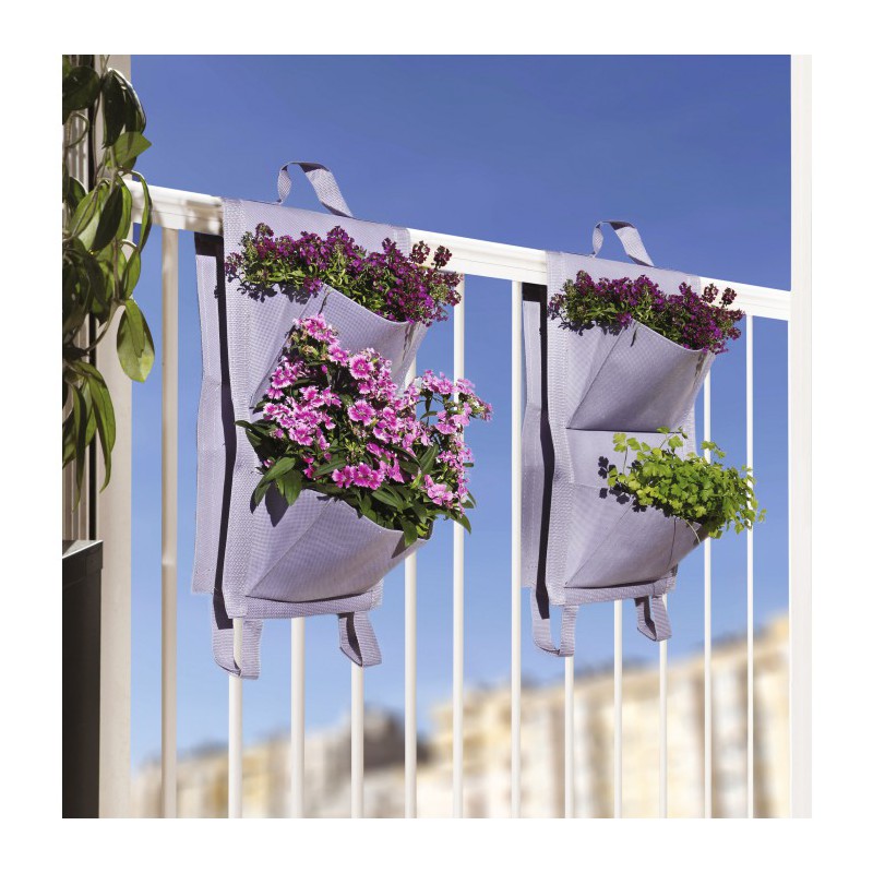 Jardin vertical - 4 poches - Lilas - Lot de 2 - CATRAL - Jardinières et suspensions - BR-412440