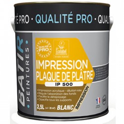 Sous-couche - Impression plaque de plâtre - Qualité Pro - 2.5 L - BATIR - Peintures - BR-479898