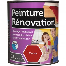 Peinture multi-surfaces - Rénovation - 0.5 L - Cerise - BATIR - Peintures - BR-980165