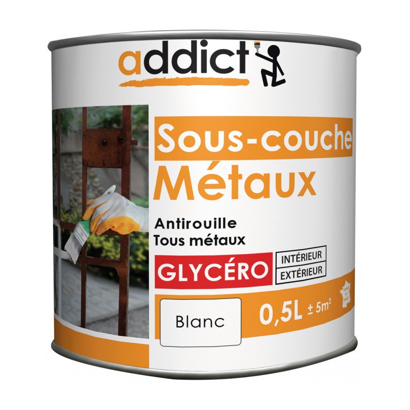 Sous-couche Métaux - Glycéro - Blanc - 0.5 L - ADDICT - Peintures - BR-752490