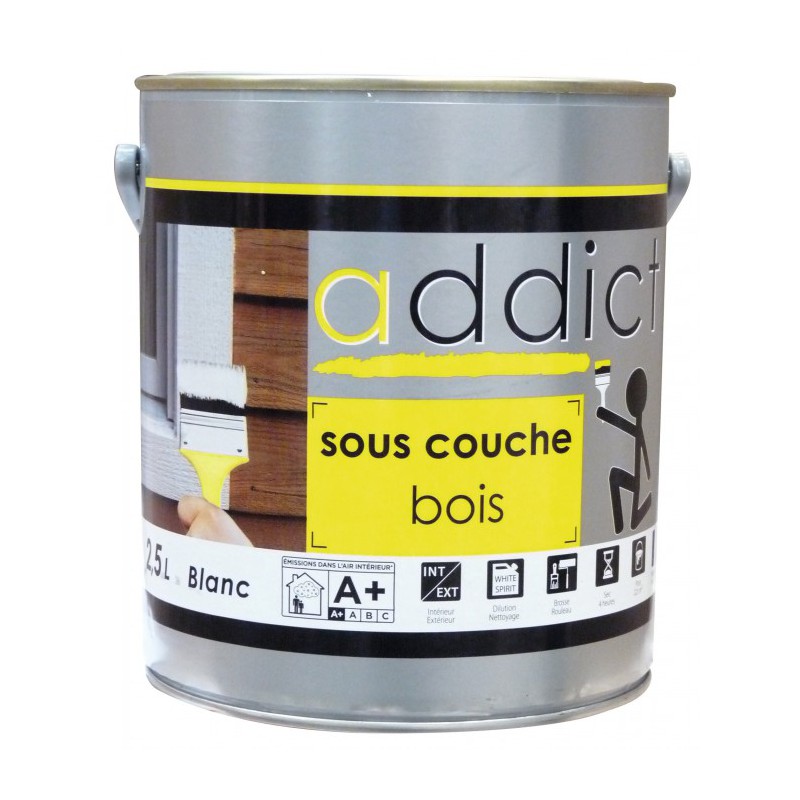 Sous-couche Bois - Blanc - 2.5 L - ADDICT - Peintures - BR-750479