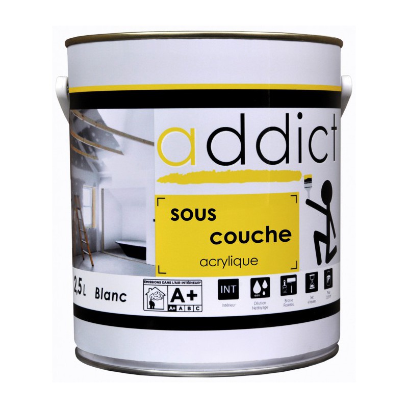 Sous-couche acrylique - Blanc - 2.5 L - ADDICT - Peintures - BR-750476