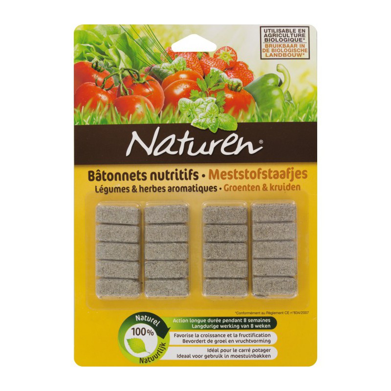 Batonnet nutritif - Légumes et herbes aromatiques - 20 batonnets - NATUREN - Agriculture biologique - BR-218181